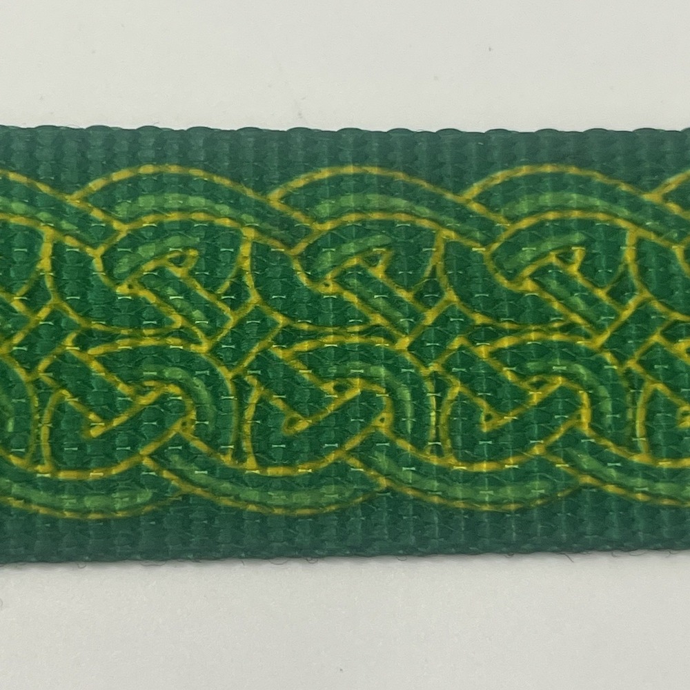 Green And Gold Irish Celtic Knot Belt 48" (Without Buckle) - Picture 2 of 5